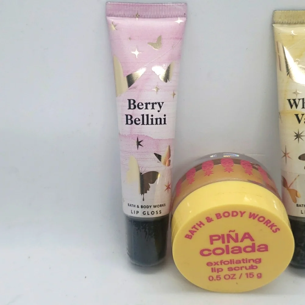 Bath and Body Works Lippy Lip Care Bundle Lip Scrub & Lip Gloss 3-Piece Set
